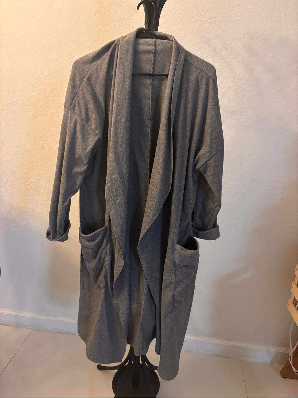 Open-Front Gray Women's Cardigan Sweater